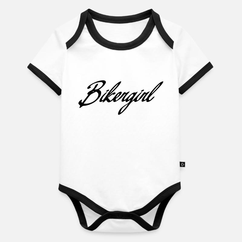 bikergirl - Body Bébé bio contrasté manches courtes - blanc/noir 