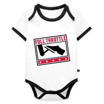 full_throttle_pi2 - Organic Baby Contrasting Bodysuit - white/black  - Front
