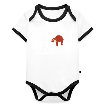Beamter Beamte - Baby Bio-Kurzarm-Kontrastbody - Weiß/Schwarz  - Vorne