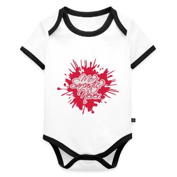 me sarcastic never quote - Organic Baby Contrasting Bodysuit - white/black  - Front