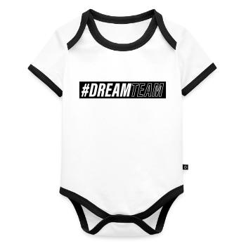Dream Team - Organic Baby Contrasting Bodysuit - white/black  - Front