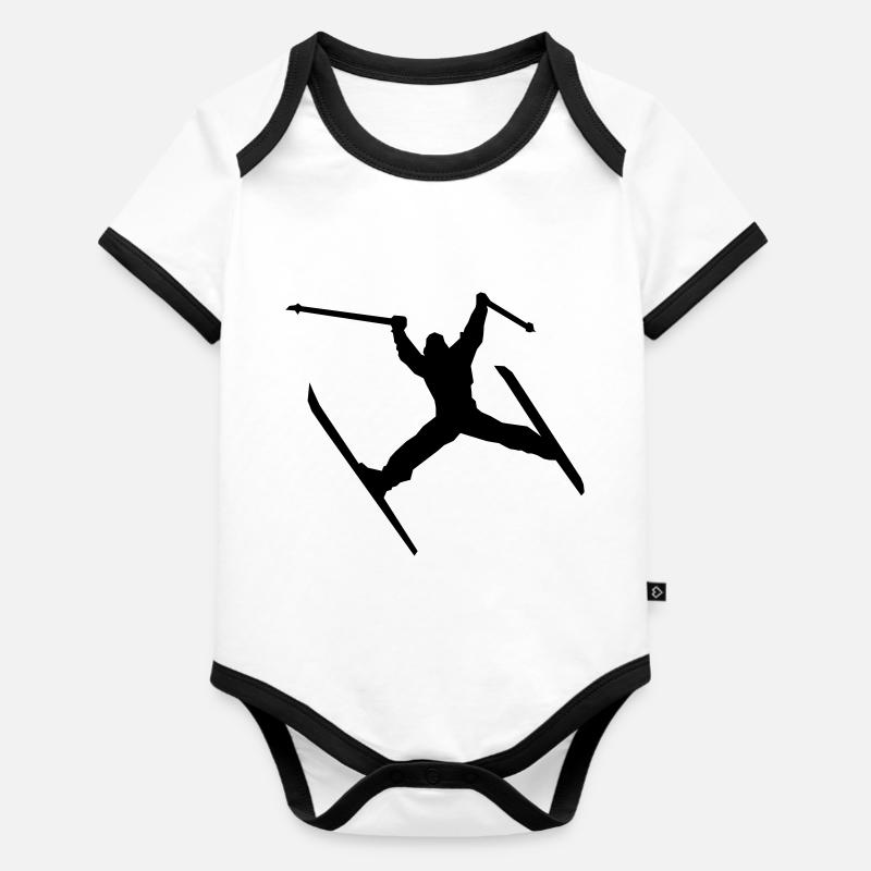 Trickski - Body Bébé bio contrasté manches courtes - blanc/noir 