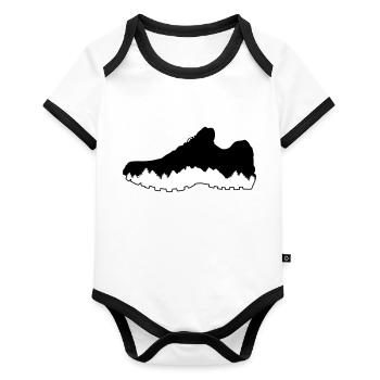 Trail running, running, hiking - Organic Baby Contrasting Bodysuit - white/black  - Front