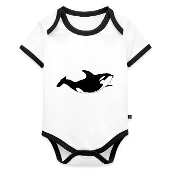 Killer whale - Organic Baby Contrasting Bodysuit - white/black  - Front