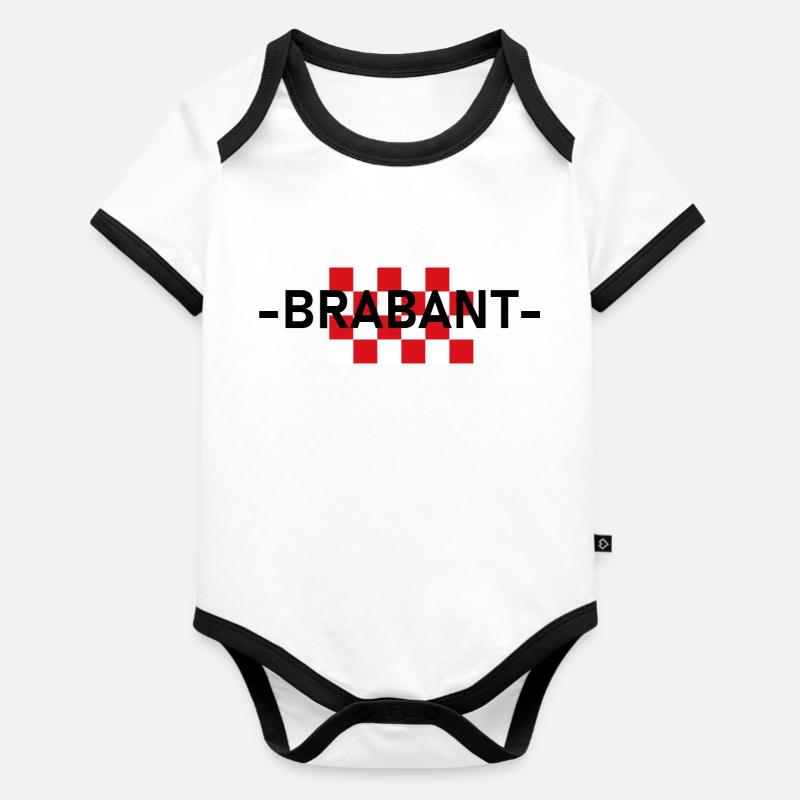 IMPRESSION BRABANT AVEC DRAPEAU - Body Bébé bio contrasté manches courtes - blanc/noir