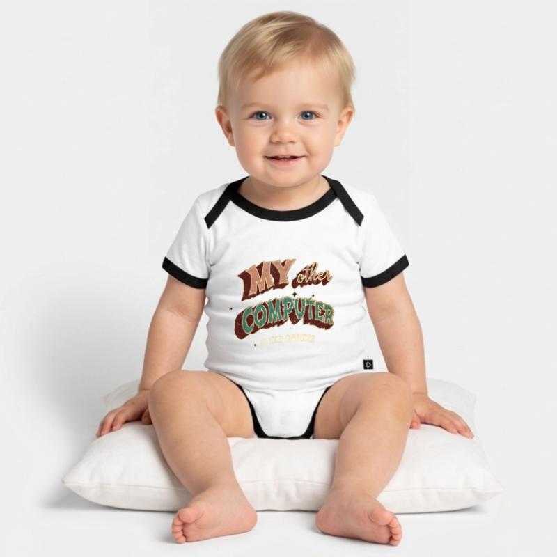 hacking coding hacking hack out glitch present Baby Bio-Kurzarm-Kontrastbody