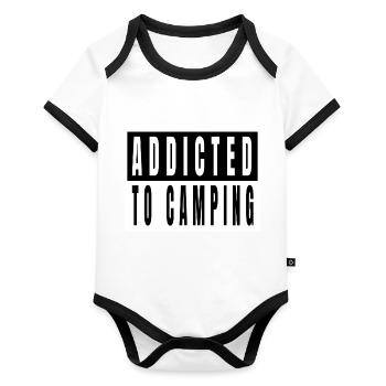 hike birthday present idea camping quote mountains - Organic Baby Contrasting Bodysuit - white/black  - Front