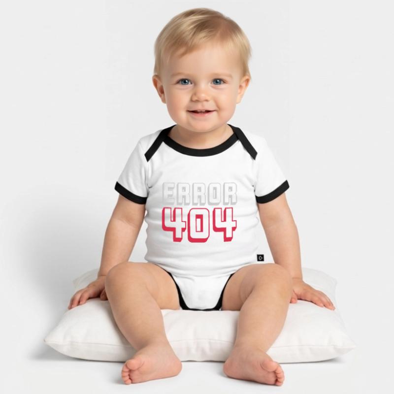 Error 404 Computer Connection Organic Baby Contrasting Bodysuit