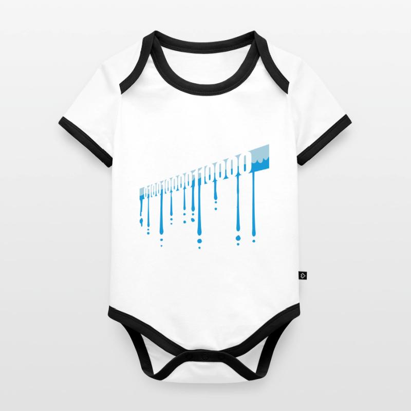 Binär Code Programm Sprache Baby Bio-Kurzarm-Kontrastbody