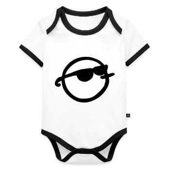 Sunglasses man - Body Bébé bio contrasté manches courtes - blanc/noir  - Devant