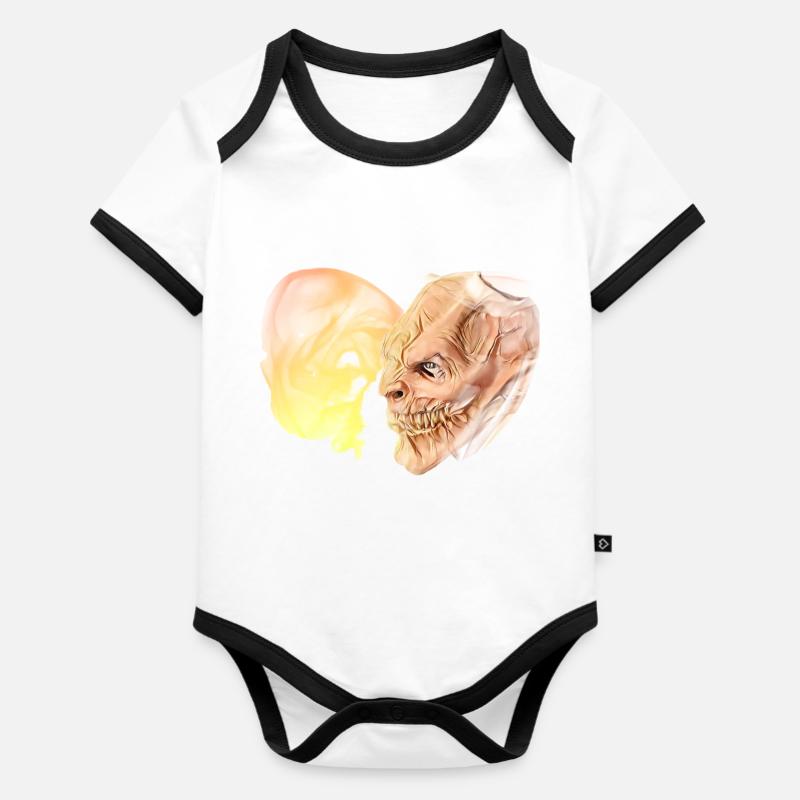 Krampus Percht Devil 2320 - Organic Baby Contrasting Bodysuit - white/black