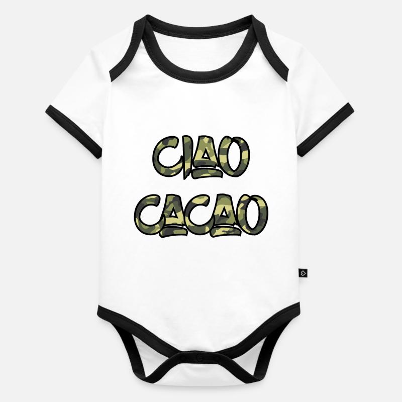 Ciao Cacao - Body Bébé bio contrasté manches courtes - blanc/noir