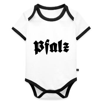 Pfalz - Baby Bio-Kurzarm-Kontrastbody - Weiß/Schwarz  - Vorne