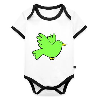 Couleurs des oiseaux - Body Bébé bio contrasté manches courtes - blanc/noir  - Devant