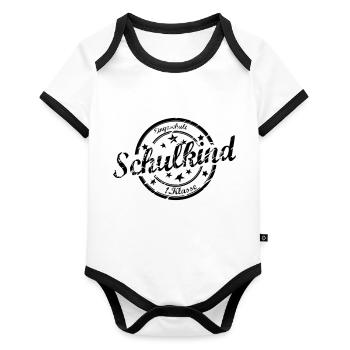 schoolchild - Organic Baby Contrasting Bodysuit - white/black  - Front