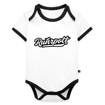 ruhrpott - Baby Bio-Kurzarm-Kontrastbody - Weiß/Schwarz  - Vorne