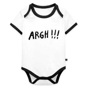 ARGH!!! - Baby Bio-Kurzarm-Kontrastbody - Weiß/Schwarz  - Vorne