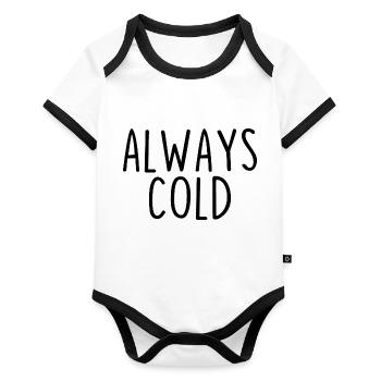 Always Cold - Organic Baby Contrasting Bodysuit - white/black  - Front