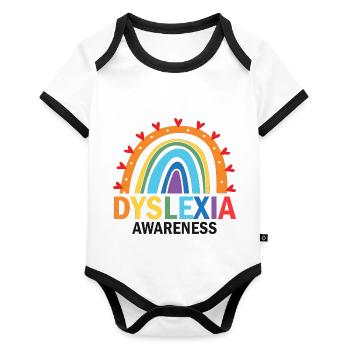 Dyslexia Teacher for Legathenia Therapists - Organic Baby Contrasting Bodysuit - white/black  - Front