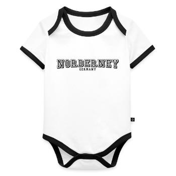 Norderney - Organic Baby Contrasting Bodysuit - white/black  - Front