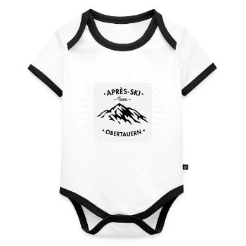 Après-Ski Obertauern - Body Bébé bio contrasté manches courtes - blanc/noir  - Devant