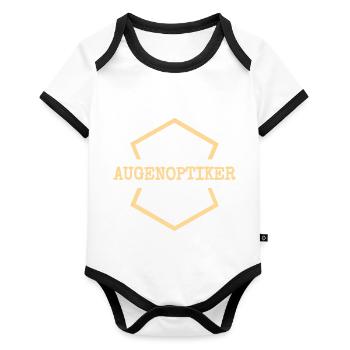 Optometrists as work - Organic Baby Contrasting Bodysuit - white/black  - Front