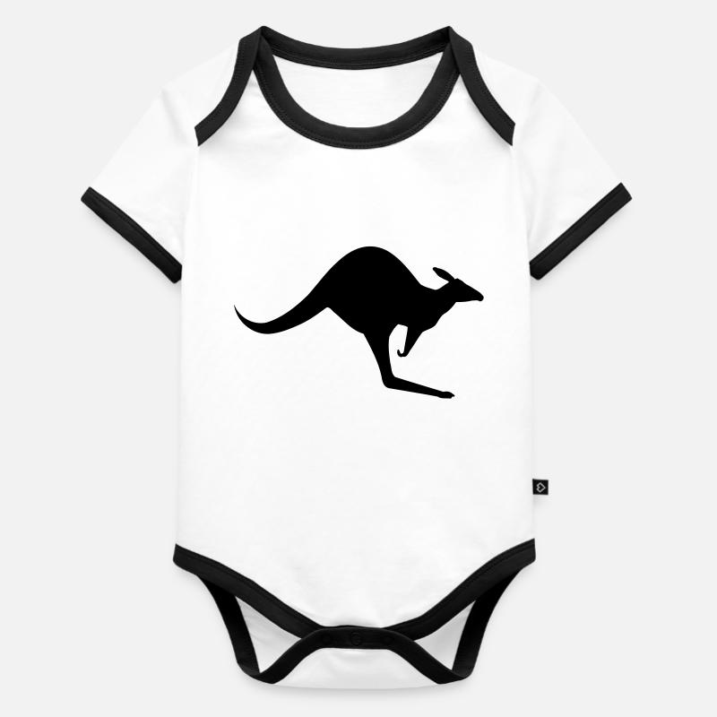 Kangaroo__V004 - Body Bébé bio contrasté manches courtes - blanc/noir 