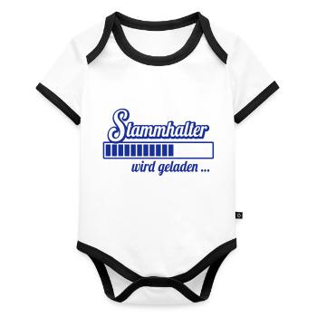 Stammhalter wird geladen ... (Schwangerschaft, 1C) - Baby Bio-Kurzarm-Kontrastbody - Weiß/Schwarz  - Vorne