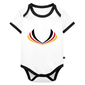 Germany stripe flag - Organic Baby Contrasting Bodysuit - white/black  - Front
