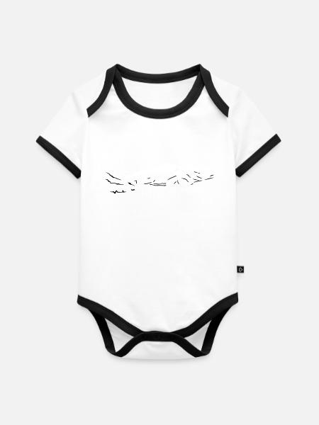 Kirchberg Kitzbühel - Baby Bio-Kurzarm-Kontrastbody - Weiß/Schwarz 