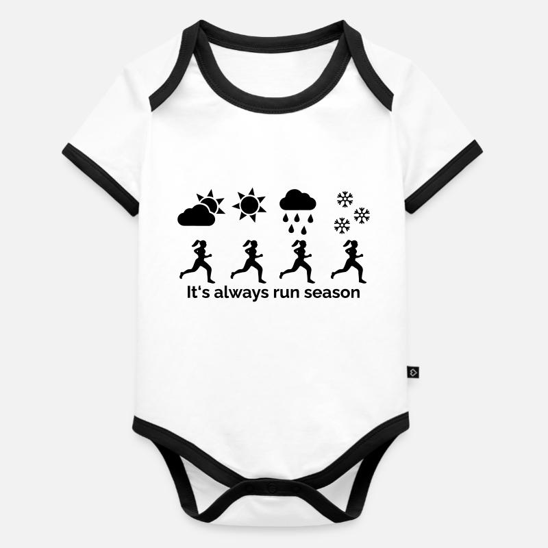 C'est toujours la saison - Body Bébé bio contrasté manches courtes - blanc/noir 