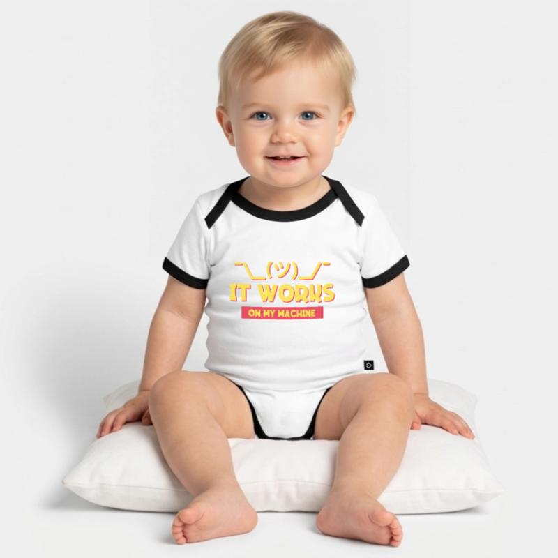 IT support and programmer joke for coders Organic Baby Contrasting Bodysuit