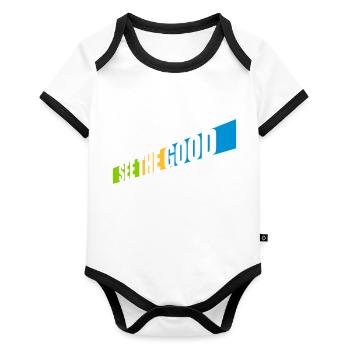 voir la bonne citation - Body Bébé bio contrasté manches courtes - blanc/noir  - Devant