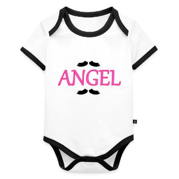Angel Wings - Organic Baby Contrasting Bodysuit - white/black  - Front