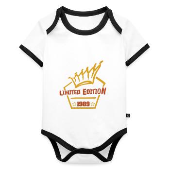 1989 - Organic Baby Contrasting Bodysuit - white/black  - Front
