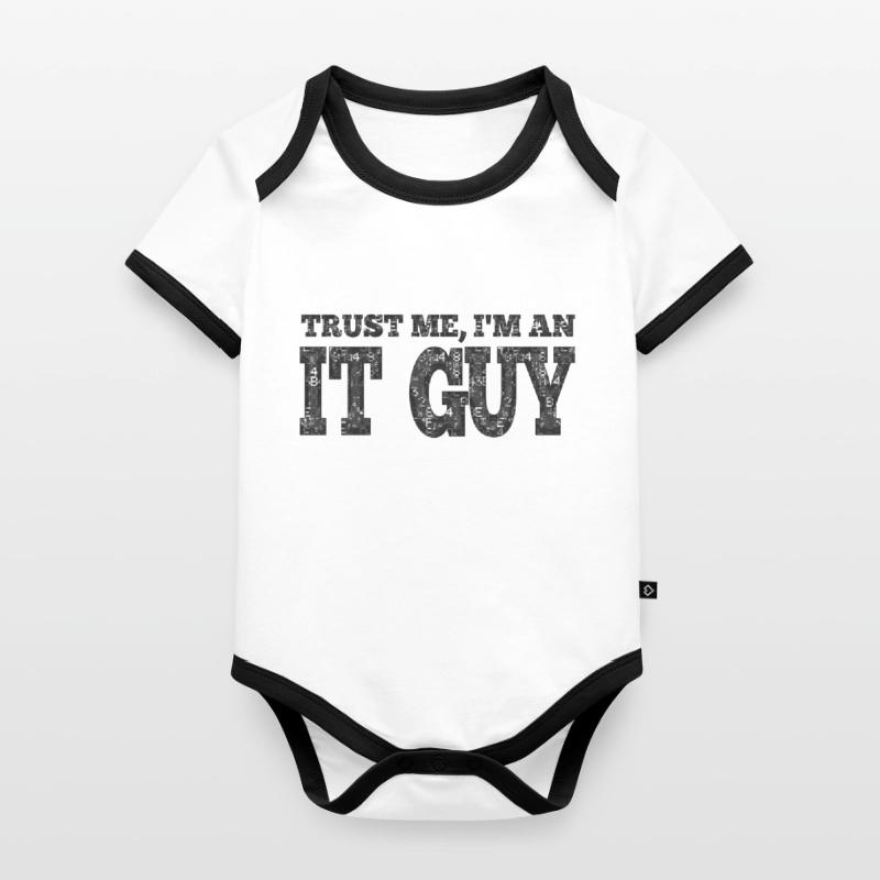 IT guy support geek computer computer geek technician Organic Baby Contrasting Bodysuit