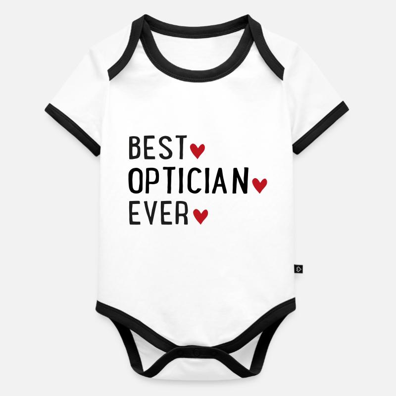 Opticien - Body Bébé bio contrasté manches courtes - blanc/noir
