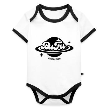 Planète Bufu - Body Bébé bio contrasté manches courtes - blanc/noir  - Devant
