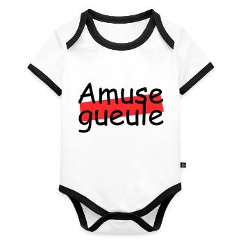 Amuse gueule - Organic Baby Contrasting Bodysuit - white/black  - Front