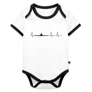 Aviron ECG - Body Bébé bio contrasté manches courtes - blanc/noir  - Devant