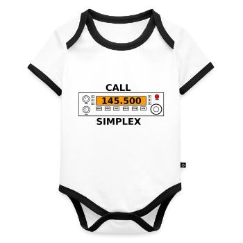 radio call 145.500 Mhz ham radio - Organic Baby Contrasting Bodysuit - white/black  - Front