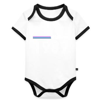 1989 - Baby Bio-Kurzarm-Kontrastbody - Weiß/Schwarz  - Vorne