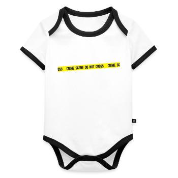 Crime scene do not cross - Organic Baby Contrasting Bodysuit - white/black  - Front