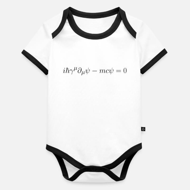 L'équation de Paul Adrien Maurice Dirac - Body Bébé bio contrasté manches courtes - blanc/noir