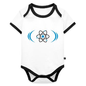Atom symbol radioactive - Organic Baby Contrasting Bodysuit - white/black  - Front