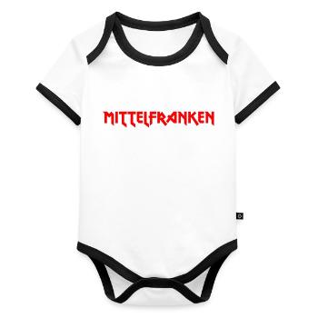 Fashionable home MITTELFRANKEN Metal-Design - Organic Baby Contrasting Bodysuit - white/black  - Front