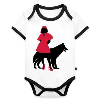 Red Riding Hood - Organic Baby Contrasting Bodysuit - white/black  - Front