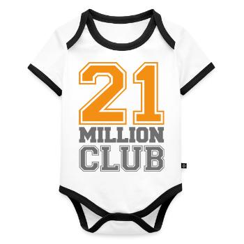 21 million club - Organic Baby Contrasting Bodysuit - white/black  - Front