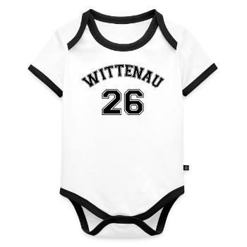 Wittenau 26 Berlin District Nostalgia Design - Organic Baby Contrasting Bodysuit - white/black  - Front
