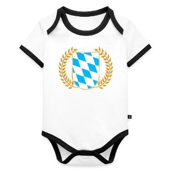 Free State of Bavaria Bavarian - Organic Baby Contrasting Bodysuit - white/black  - Front